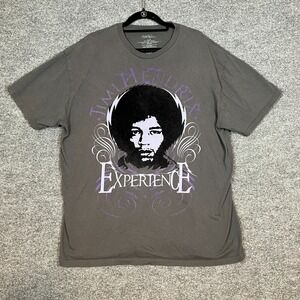Jimi Hendrix Shirt Adult XL Gray Band Tee Graphic Rock Short Sleeve Mens‎